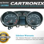 Audi TT instrument cluster dashboard with two 2-inch gauges for speed and RPM readings.