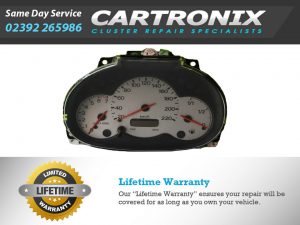 Ford KA Mk1 instrument cluster dashboard with speedometer and gauges, measuring 1-inch.