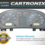 VW Golf 4 instrument cluster dashboard with speedometer and warning lights, measuring 4-inch.