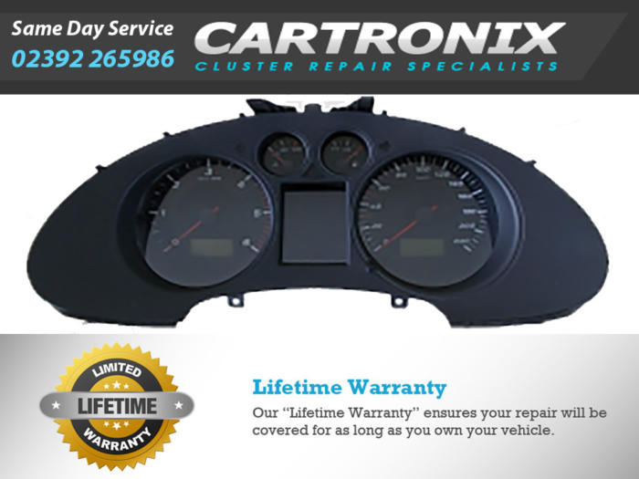 Instrument cluster dashboard for Seat Ibiza 3 with speedometer and fuel gauge displays.