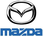 Mazda logo featuring a stylized 'M' design above the word 'Mazda' in blue.