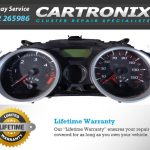 Renault Megane 2 dashboard instrument cluster with speedometer and tachometer.