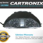 Instrument cluster for Mercedes W203 model, featuring speedometer and various gauges.