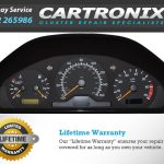 Mercedes W202 instrument cluster with speedometer, tachometer, and fuel gauge, measuring 208-inch.