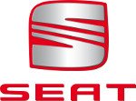 Logo of SEAT, a Spanish automobile manufacturer, featuring a stylized letter 'S' in silver and red.
