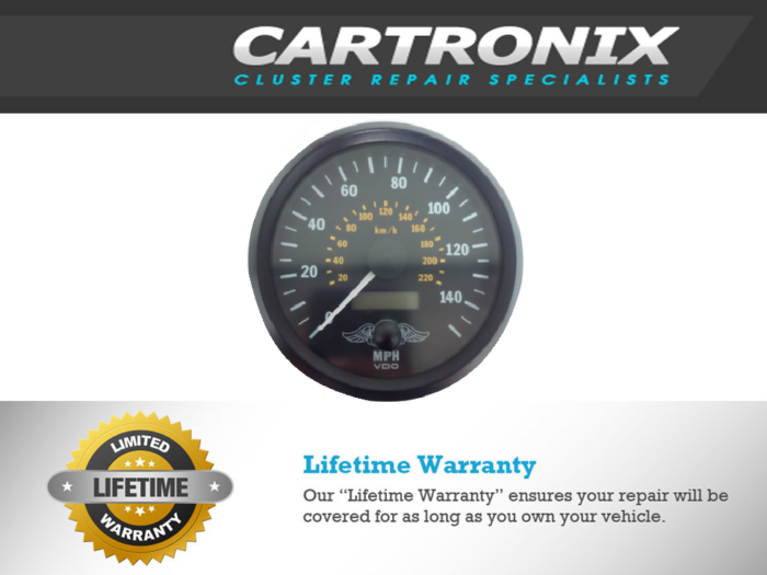 Speedometer gauge displaying miles per hour with a black background and white markings.