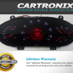 Dashboard cluster for Kia Sportage displaying speedometer and trip information.