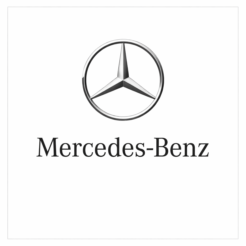 Silver Mercedes-Benz logo featuring a three-pointed star enclosed in a circle.